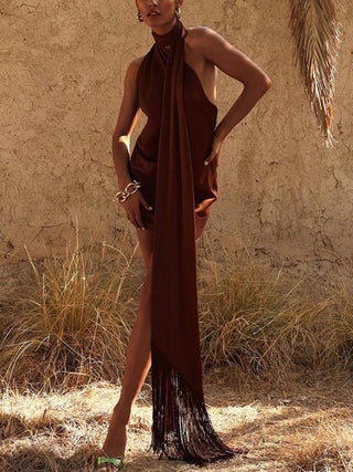 Serafia Dress in Brown