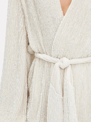 Gabrielle Sequin Mini Dress in Ivory