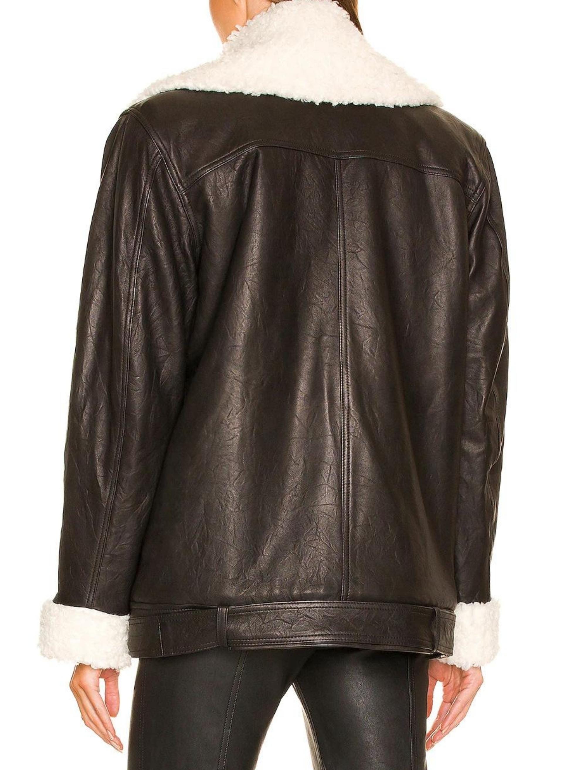 Munroe Shearling Jacket in Black