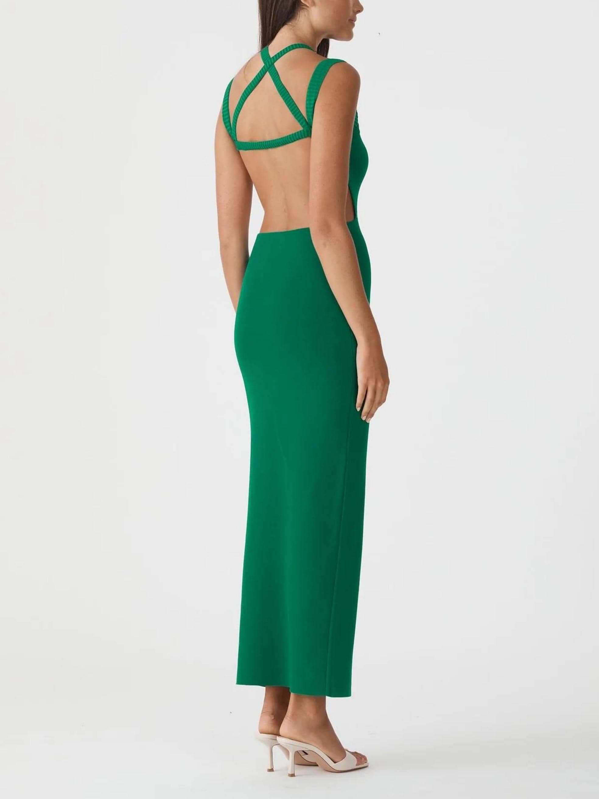 San Sloane Midi Dress Emerald Green