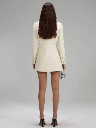 Cream Boucle Tailored Mini Dress