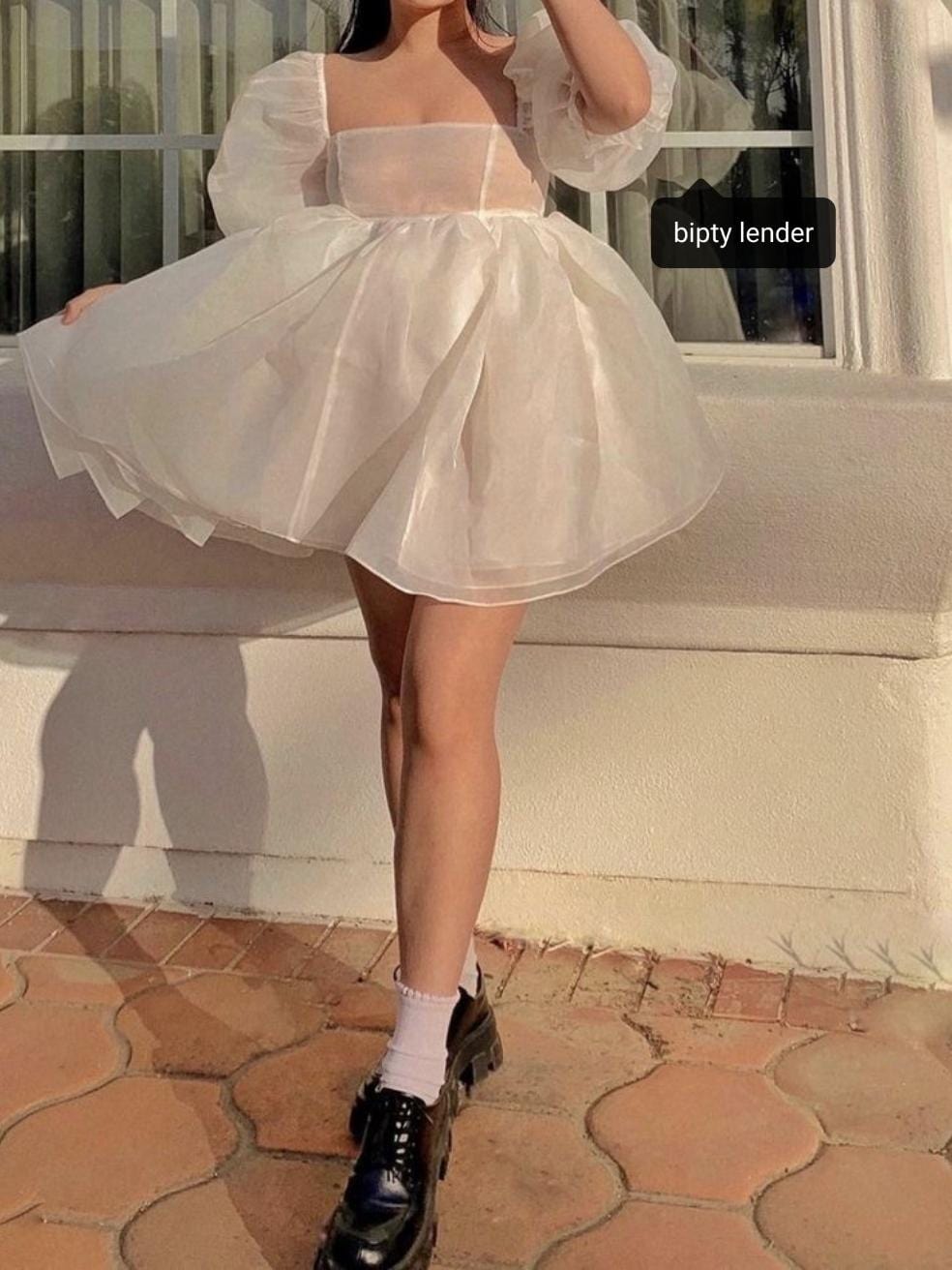 Selkie Ivory Puff Dress
