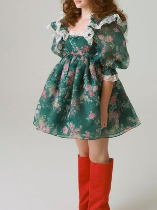 Selkie The Sugarfrill Puff Green Gâbles Dress