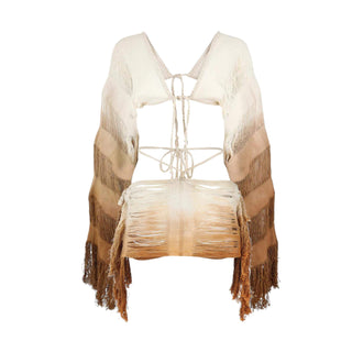 Mala Mini Skirt and Top in Brown Ombre