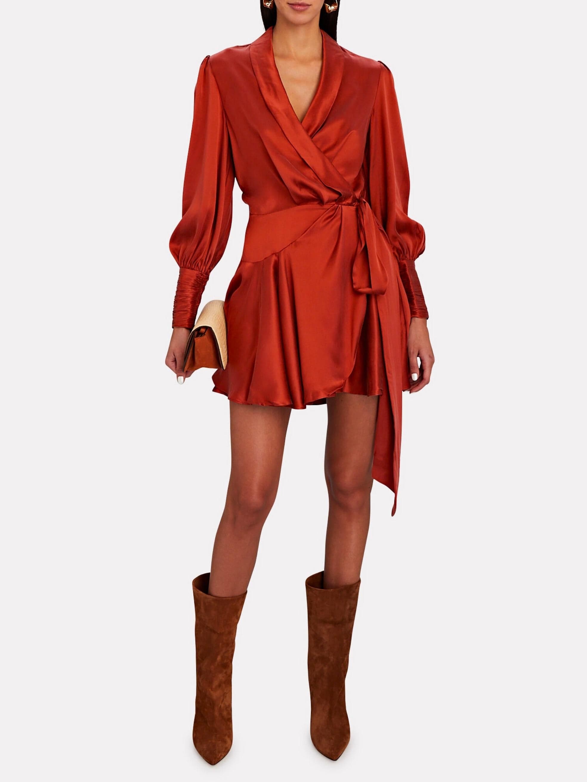 Zimmermann red outlet wrap dress